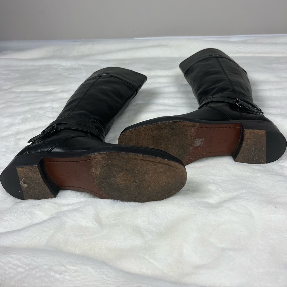 COACH LEATHER ELM KNEE HIGH BOOTS IN BLACK SIZE 6.5 - Picture 12 of 16